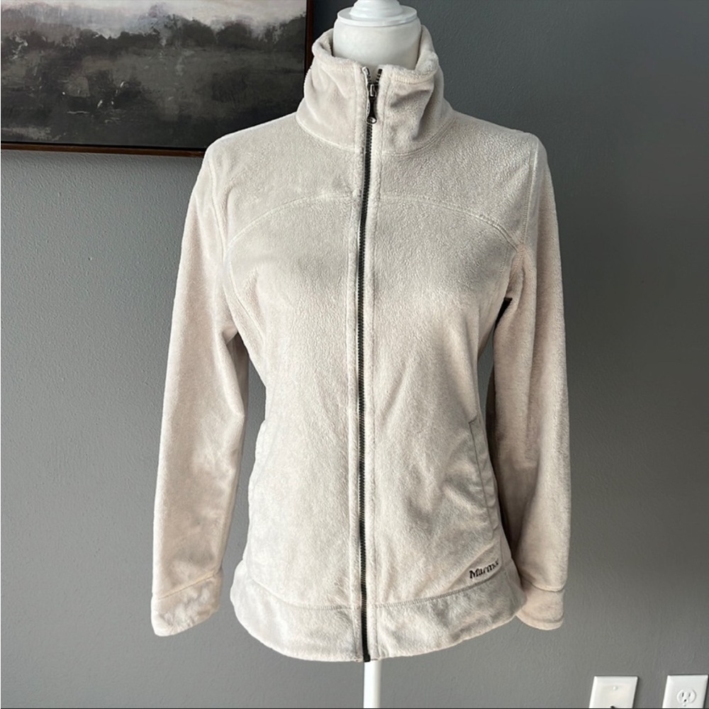 Marmot Floral Embroidered Full Zip Fleece Ivory